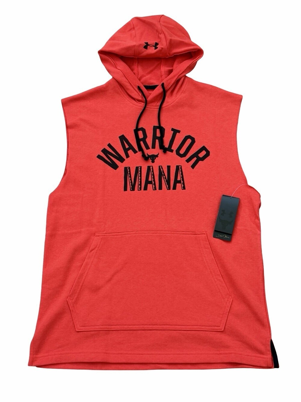 Size Medium Under Armour Project Rock Warrior Mana Cutoff Hoodie Red Black
